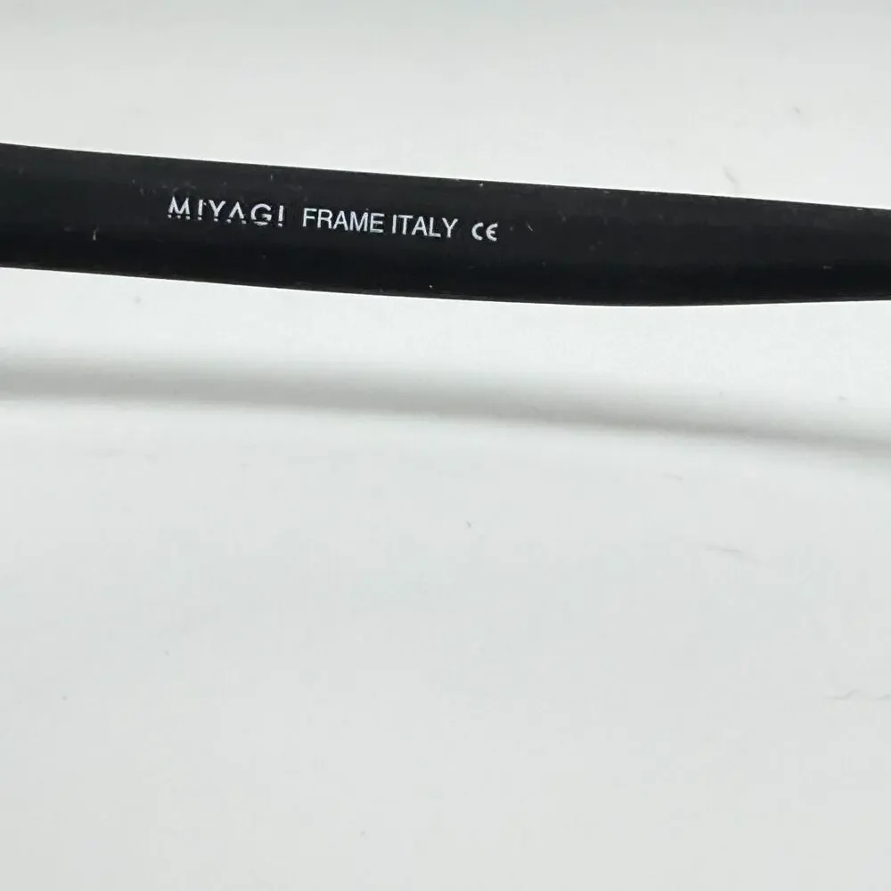 MIYAGI 1517 Carl II 1‎ Black Mens Square Half Rim Eyeglasses 51-19-140 20063